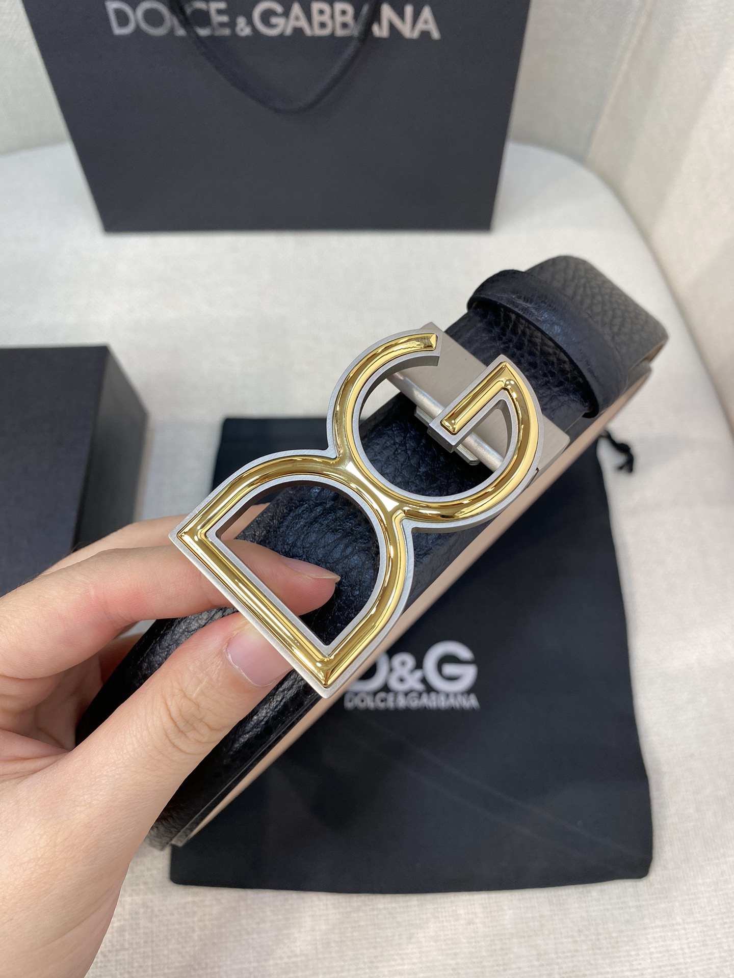D&G Luxury DG Buckle leather Belt 3.5cm