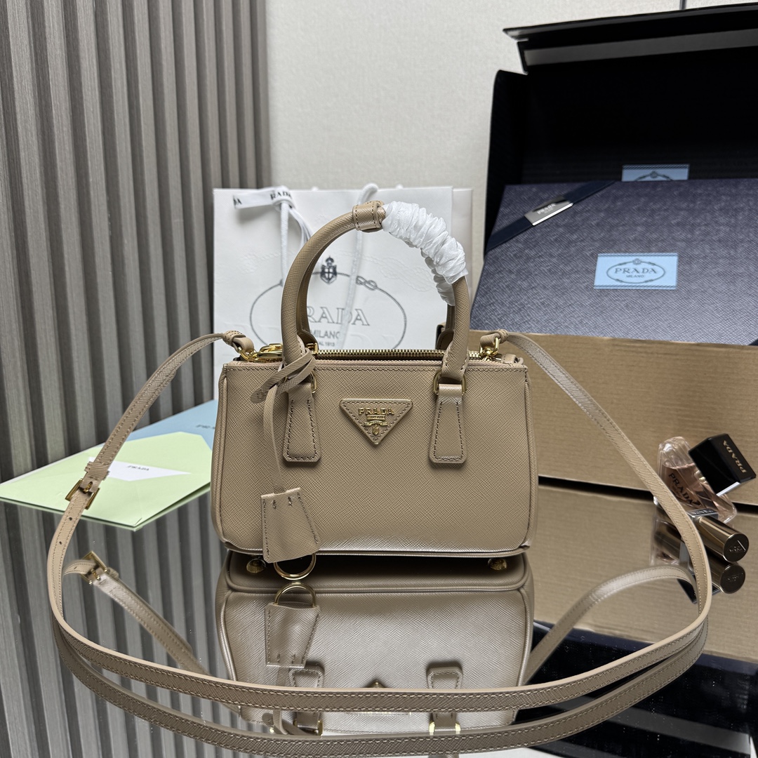 Prada Galleria mini Saffiano leather bag-Beige 1BA916