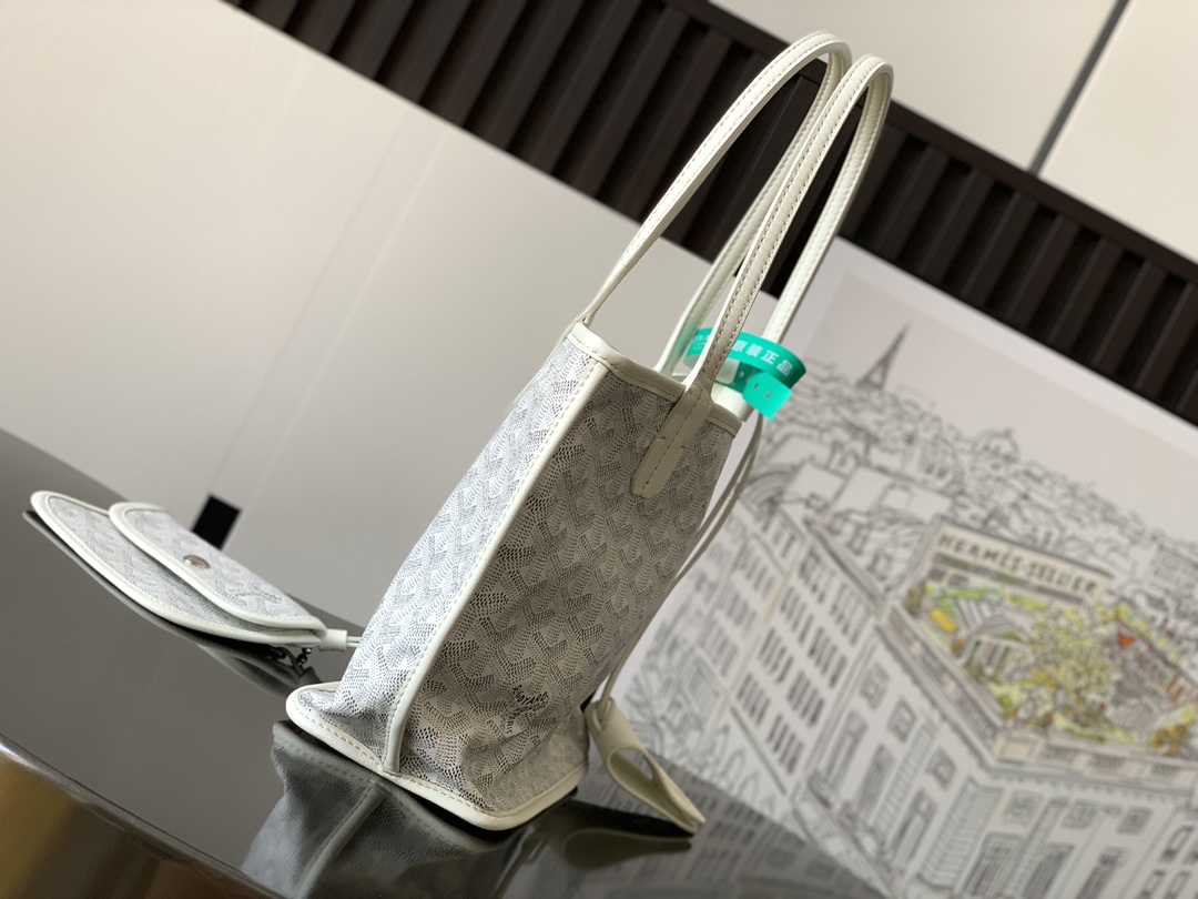 Goyard Anjou Mini Reversible Bag in White