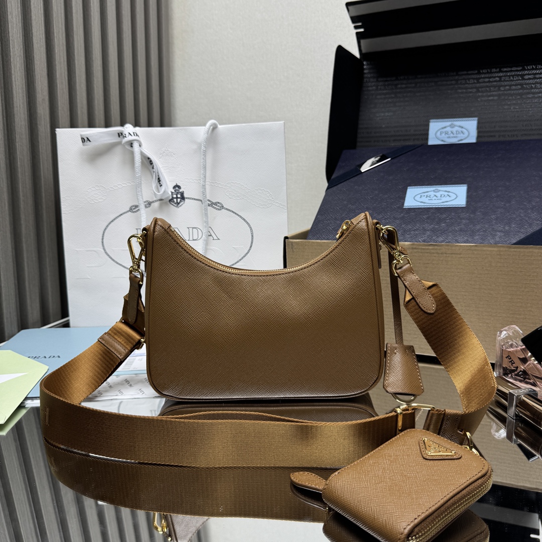 Prada Re-Edition 2005 Saffiano leather bag-Caramel 1BH204