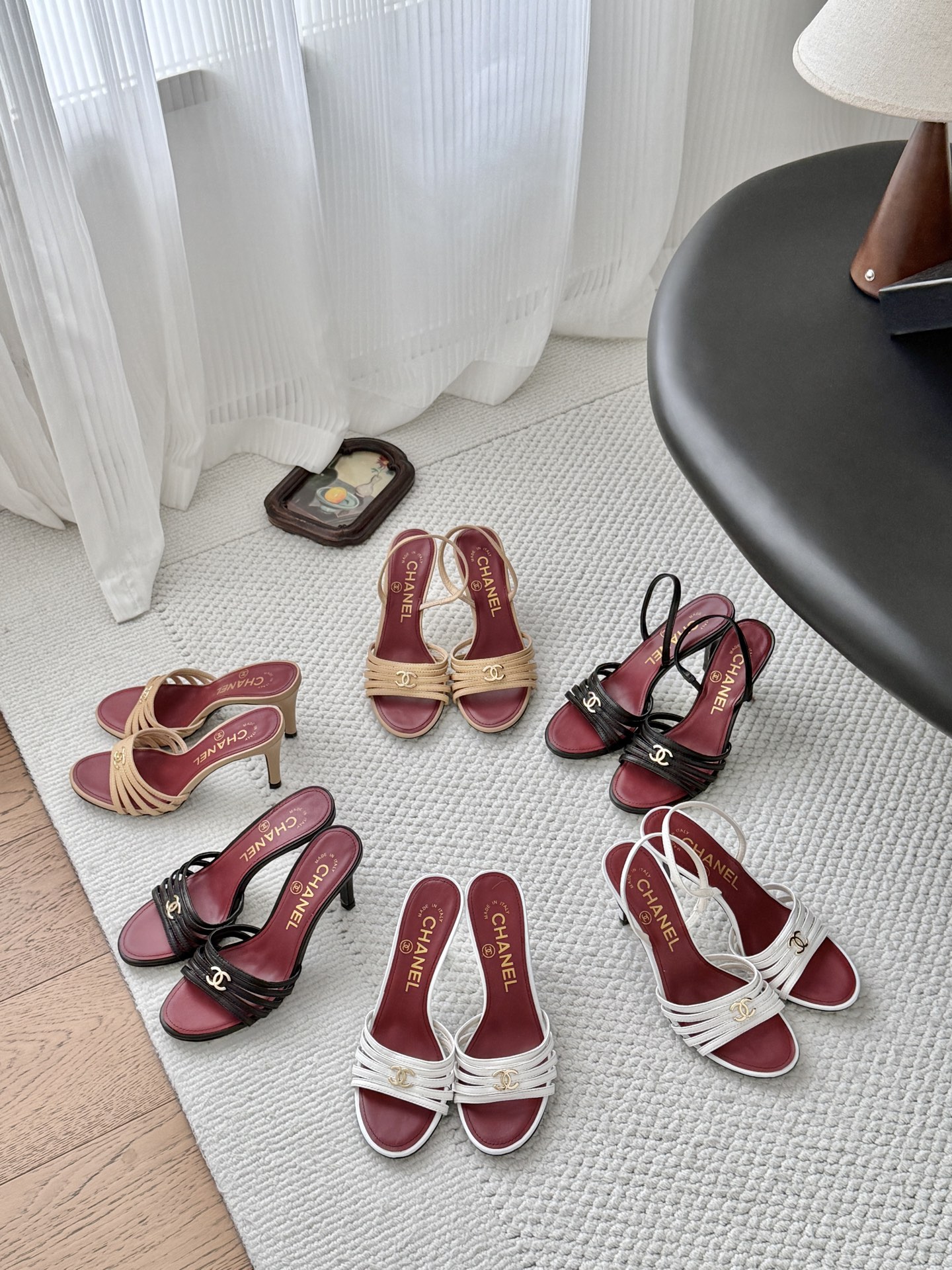 Chanel Multi-Strap Interlocking CC Mule Heel Sandals - KAIROO