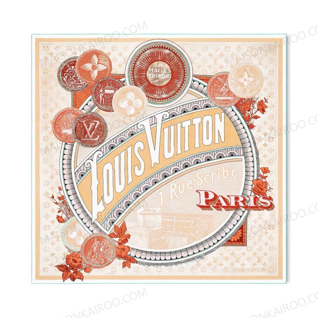Louis Vuitton LV Vintage Coin Address 90 Square Scarf - KAIROO