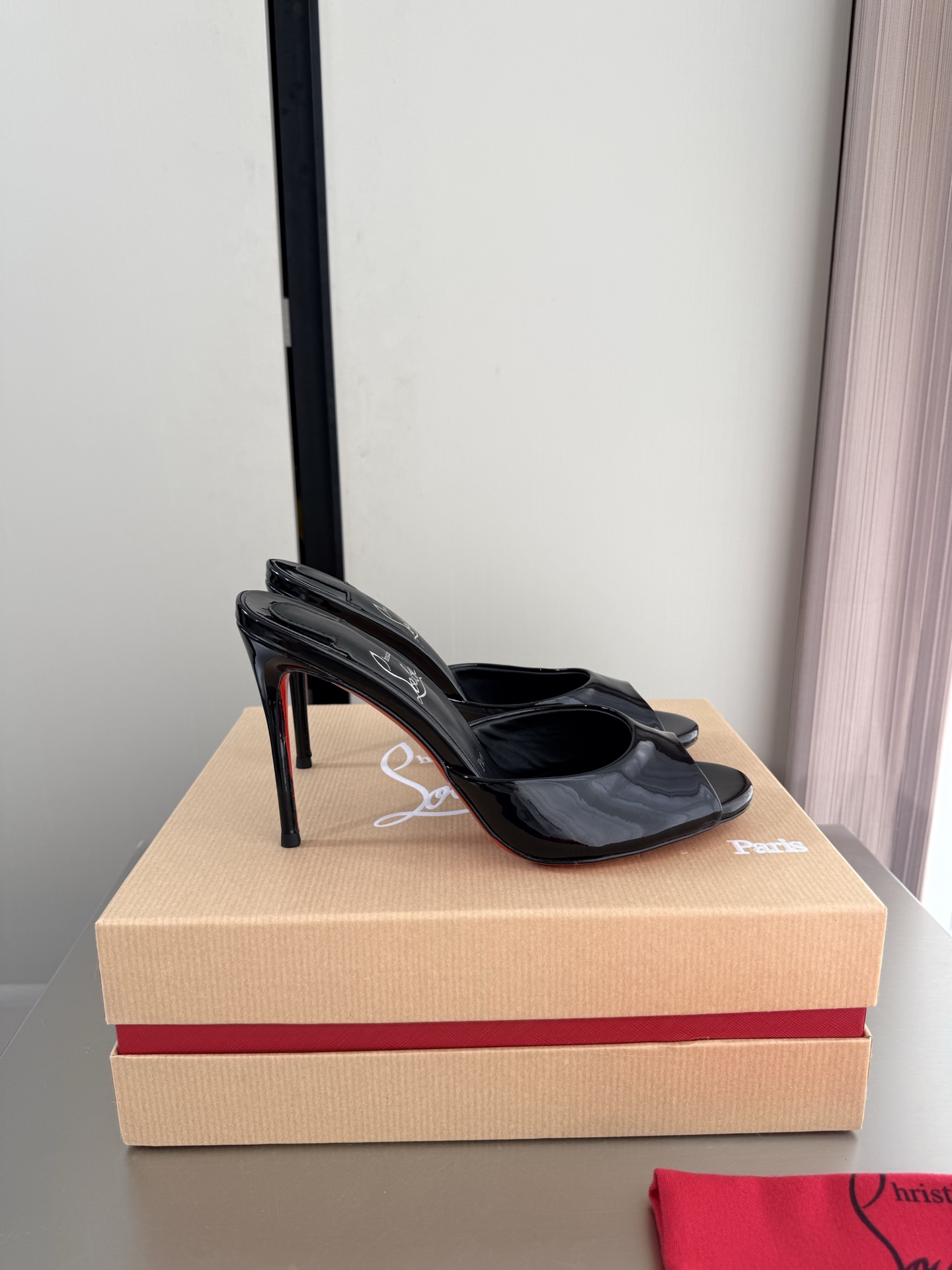 Christian Louboutin shiny leather Mule