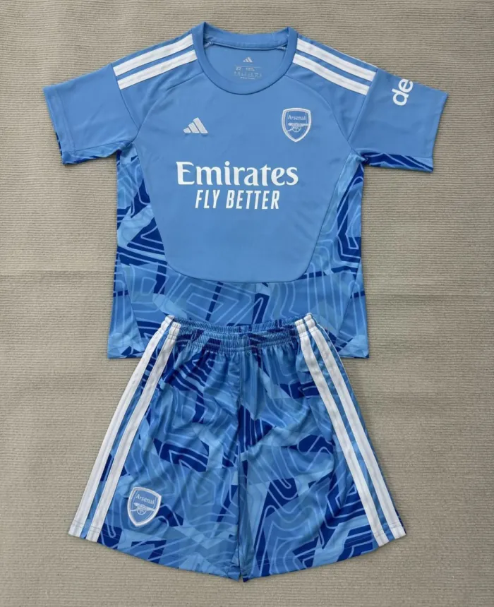 Kids Arsenal Blue Goalkeeper Jersey Suit 26/27