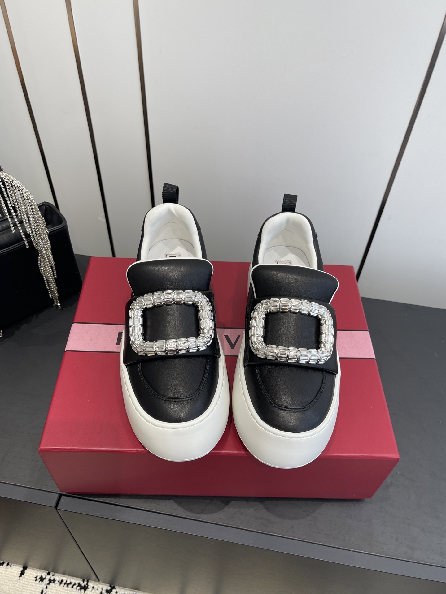 Roger Vivier Rhinestone buckle platform sneakers