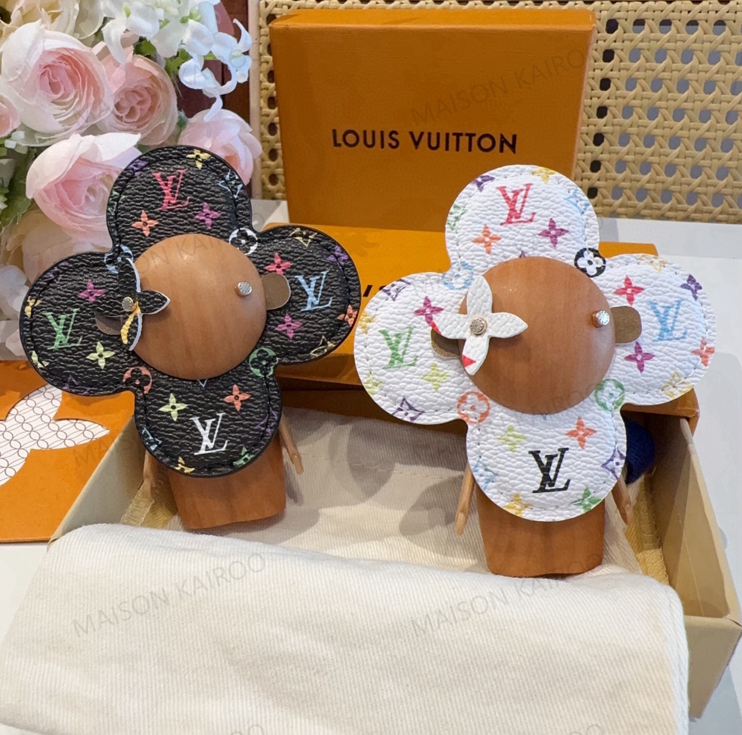 Louis Vuitton LV x TM Leather & Wood Figure Bag Charm & Keychain - KAIROO