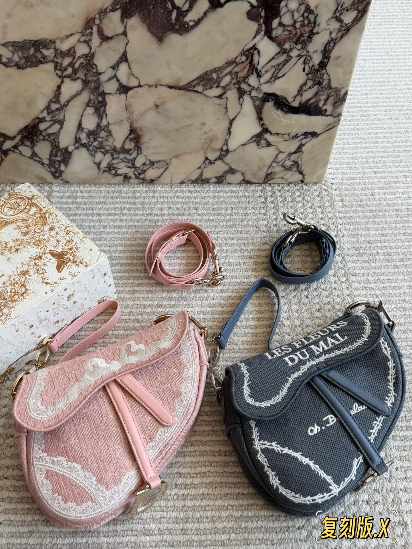 Dior Pink & Grey Canvas 