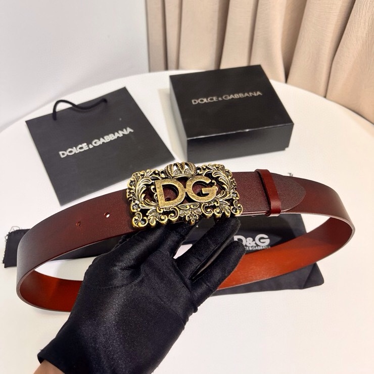 D&G Luxury DG Buckle leather Belt 4.0cm