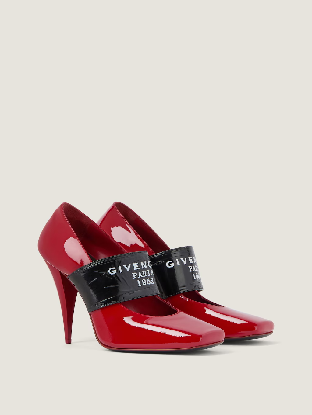 Givenchy Sliced Suqare Tape pumps in patent leather