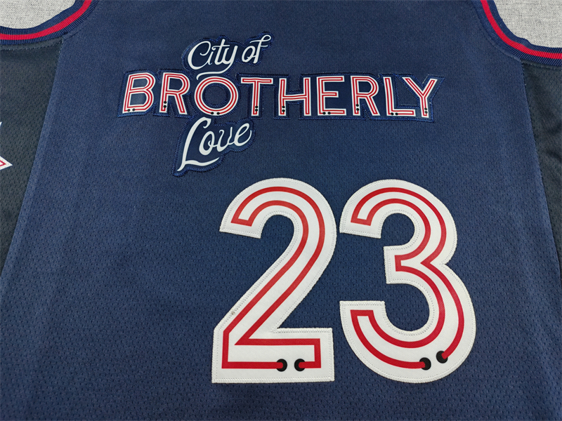 Men's LeBron James #23 Philadelphia 76ers Stitched Jersey | Blue City Edition‑Brotherly Love Theme