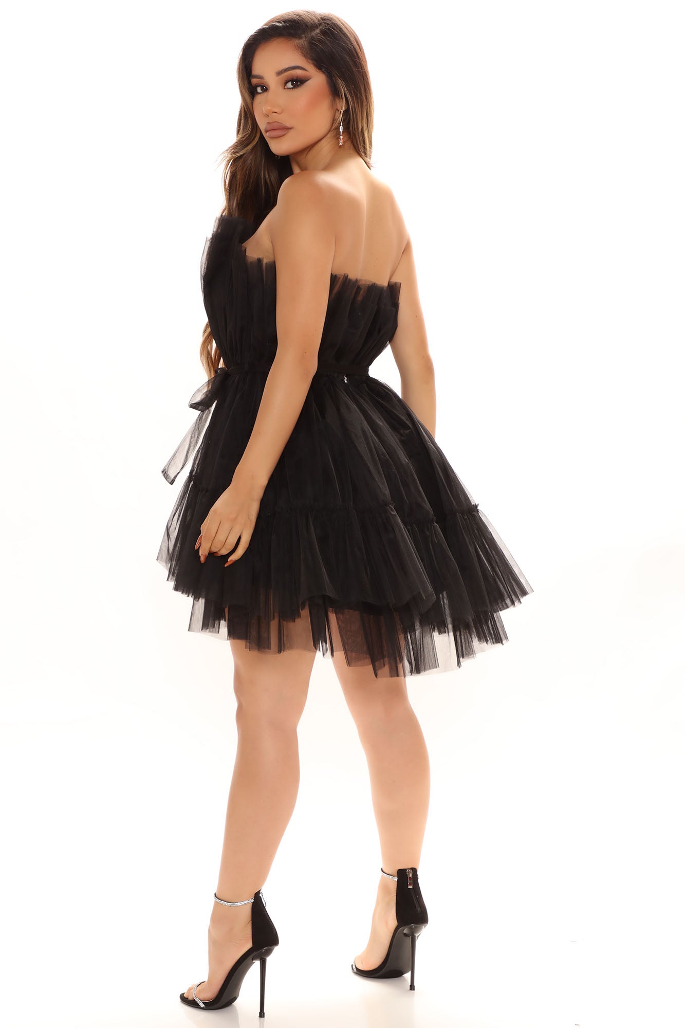 Exclusive Tulle Mini Dress - Black
