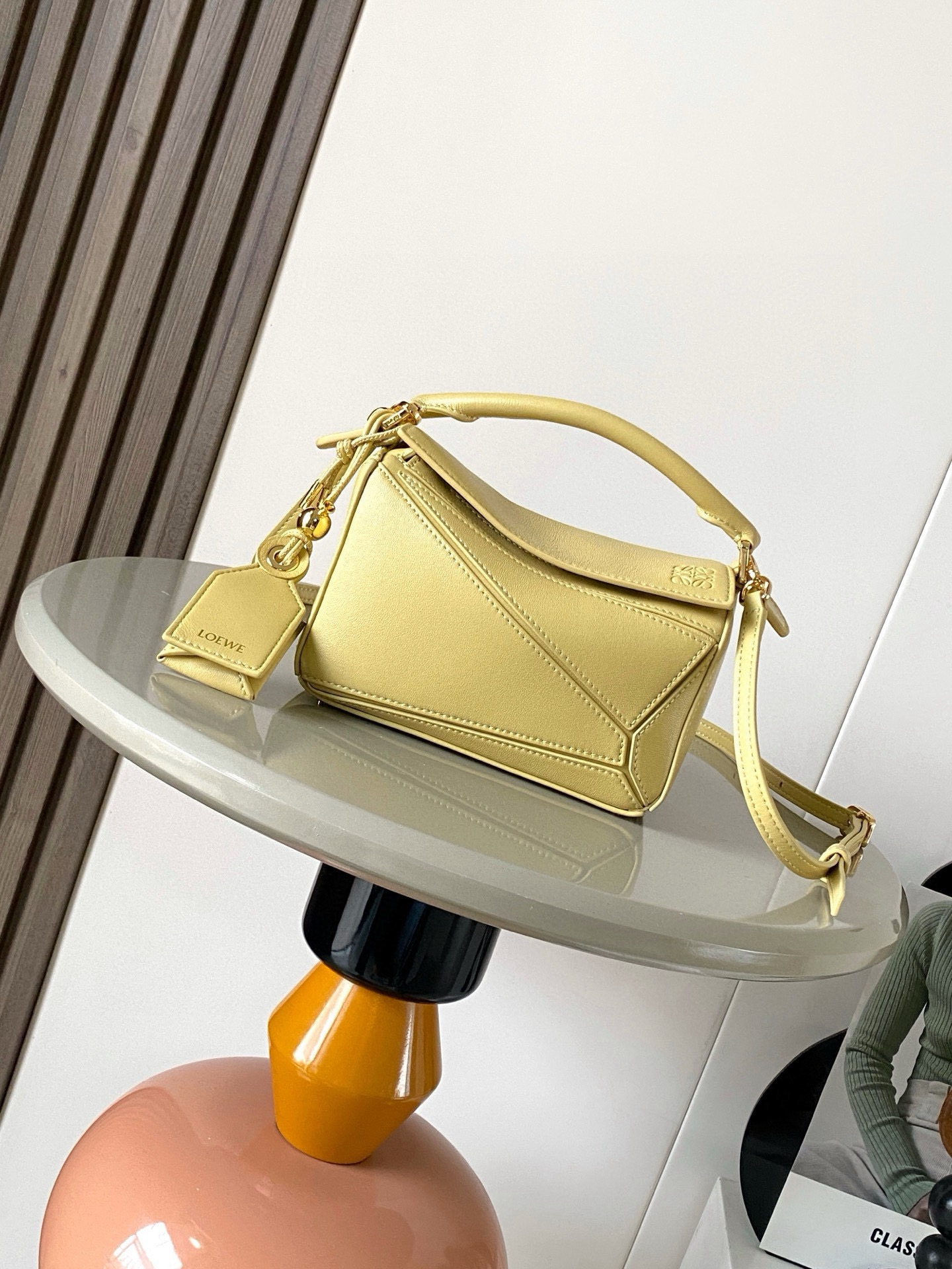 Loewe Puzzle Mini 18 Edge Smooth Nappa Calfskin Leather Gold/Silver HW Shoulder Top Handle Bag / 10A - KAIROO