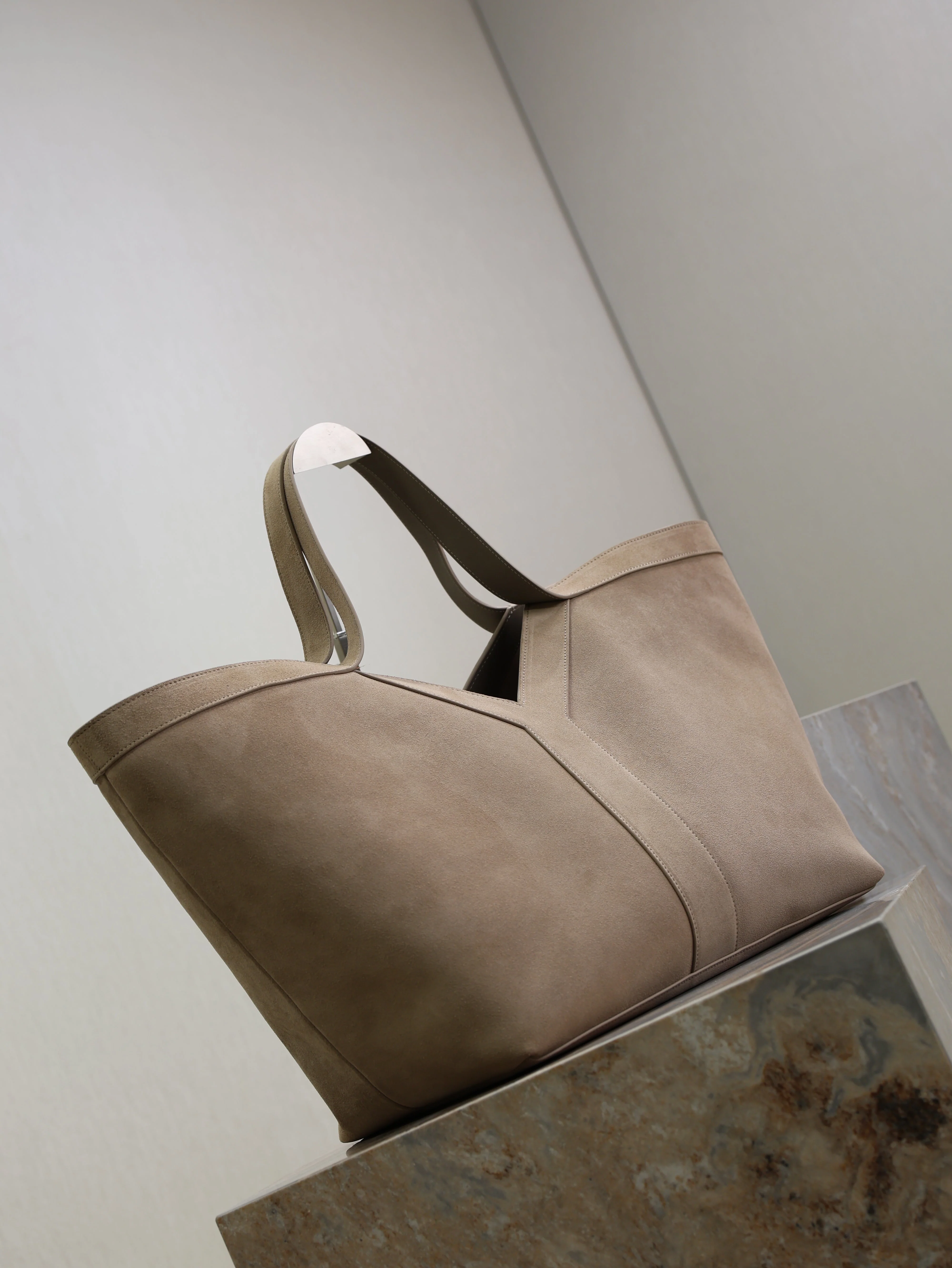 Saint Laurent YSL  Tote Bag Gray Suede
