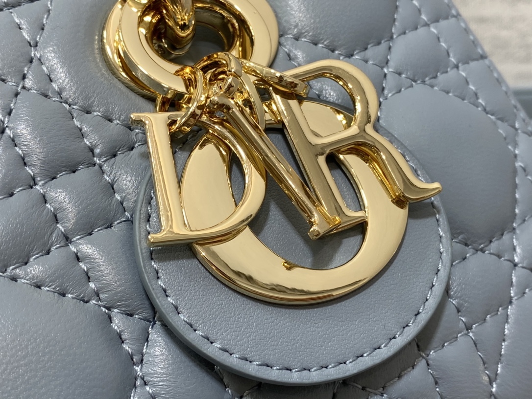 Dior Small Lady D-Joy Bag in Light Blue Cannage Lambskin