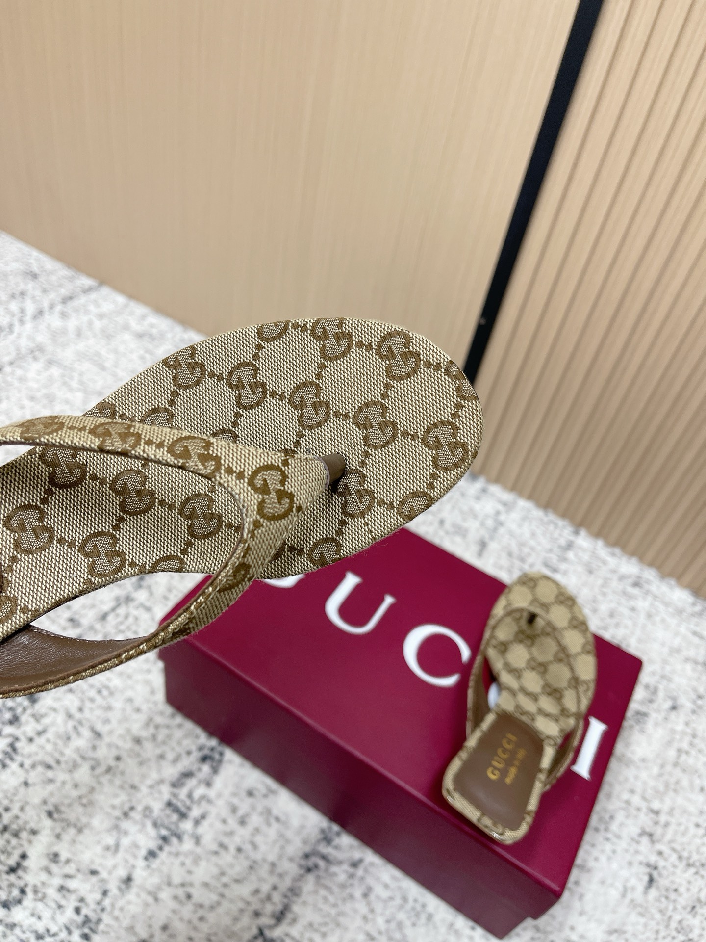 Gucci GG Fabric Flip-Flops