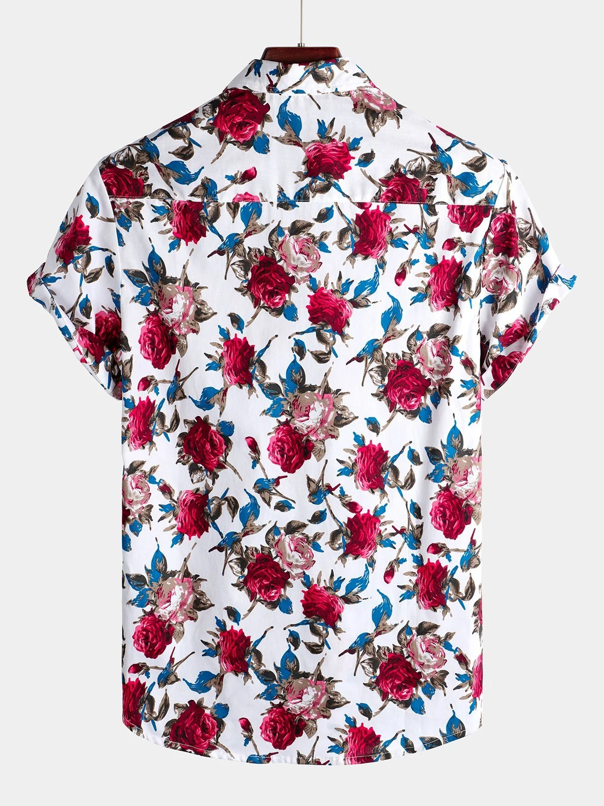 Men's Tropical Hawaiian Floral Cotton Shirt
