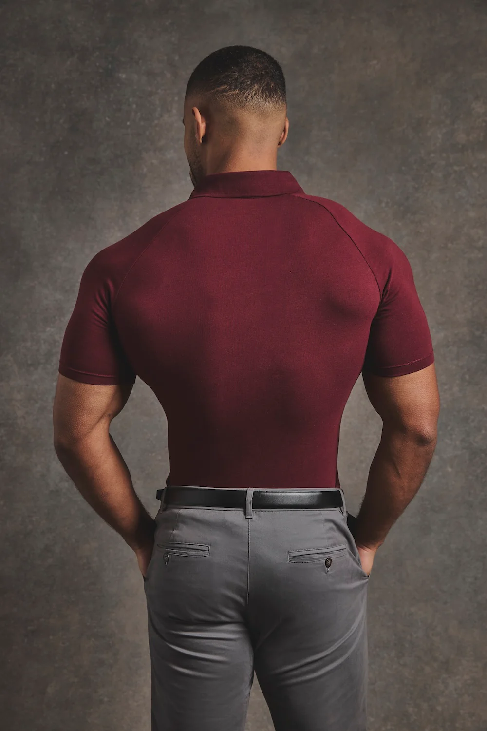Athletic Fit Polo Shirt in Burgundy