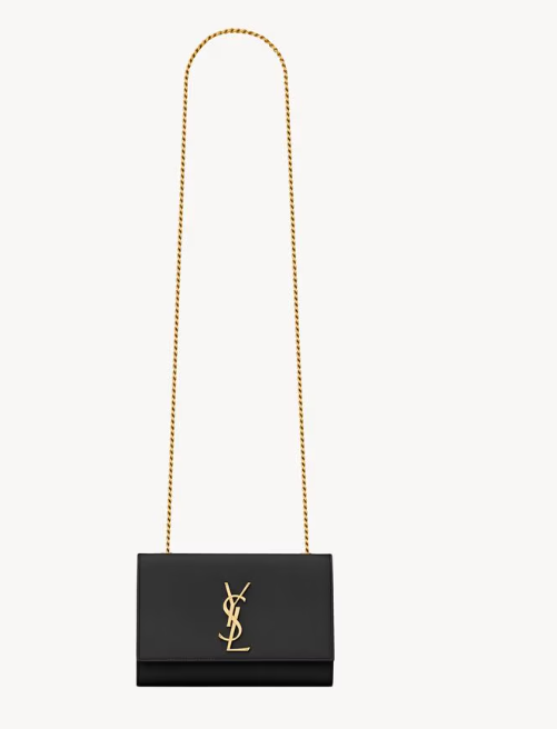 Saint Laurent Black Grained Calfskin Small Kate