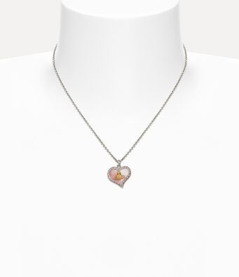 2026 New Vivienne Westwood Style Pink Heart Saturn Pendant Necklace - Dainty Rhinestone Celestial Jewelry for Women