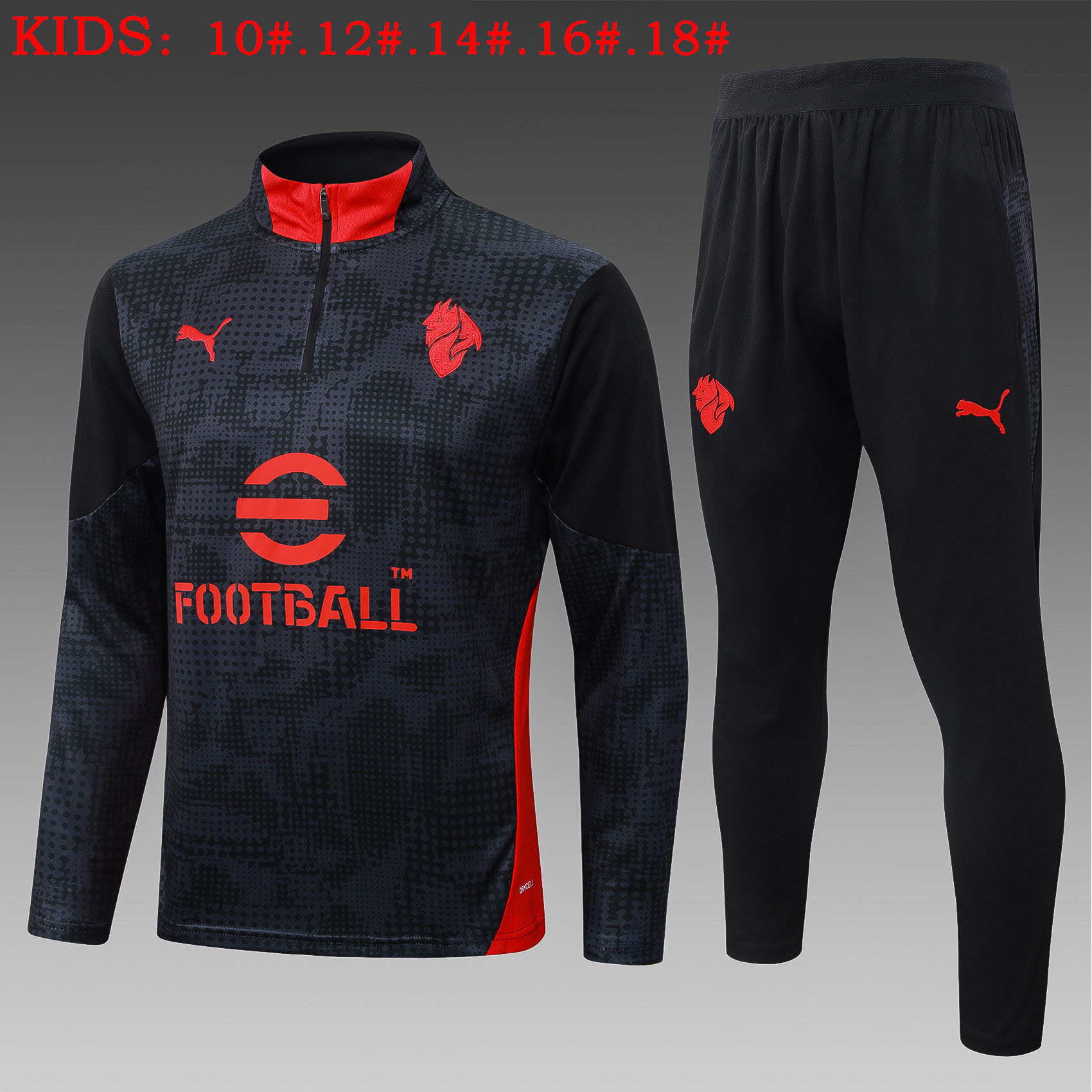 AC Milan Kids Training Suit 25/26 | Soc Jersey - Premium Football Jersey
