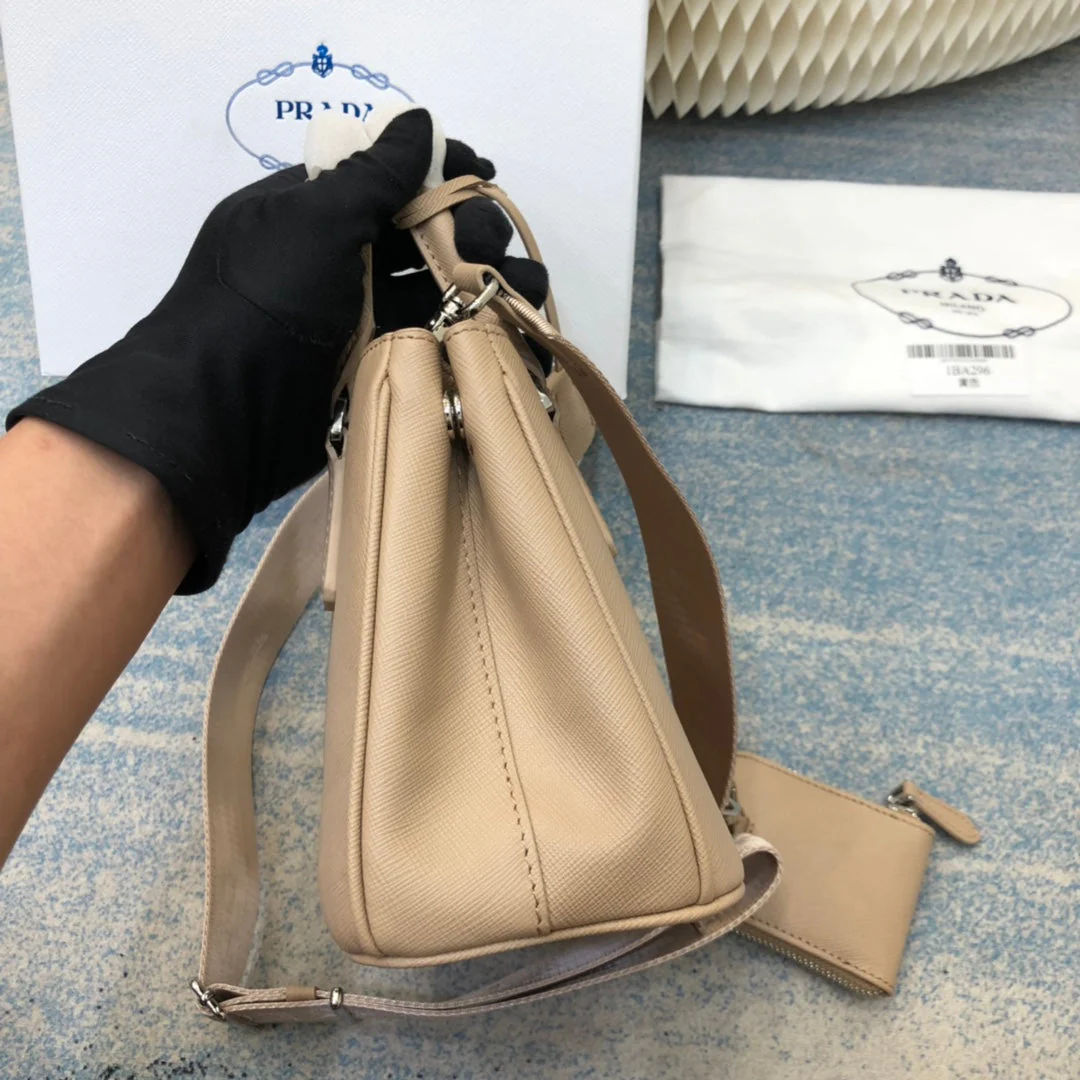 Prada MINI 23 BAG IN TAN BEIGE SAFFIANO LEATHER
