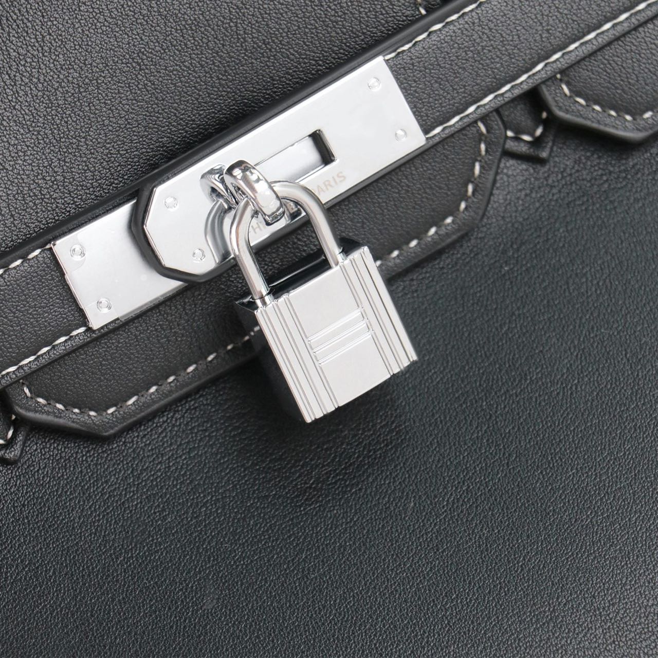 Hermes Birkin lace-trimmed platinum bag