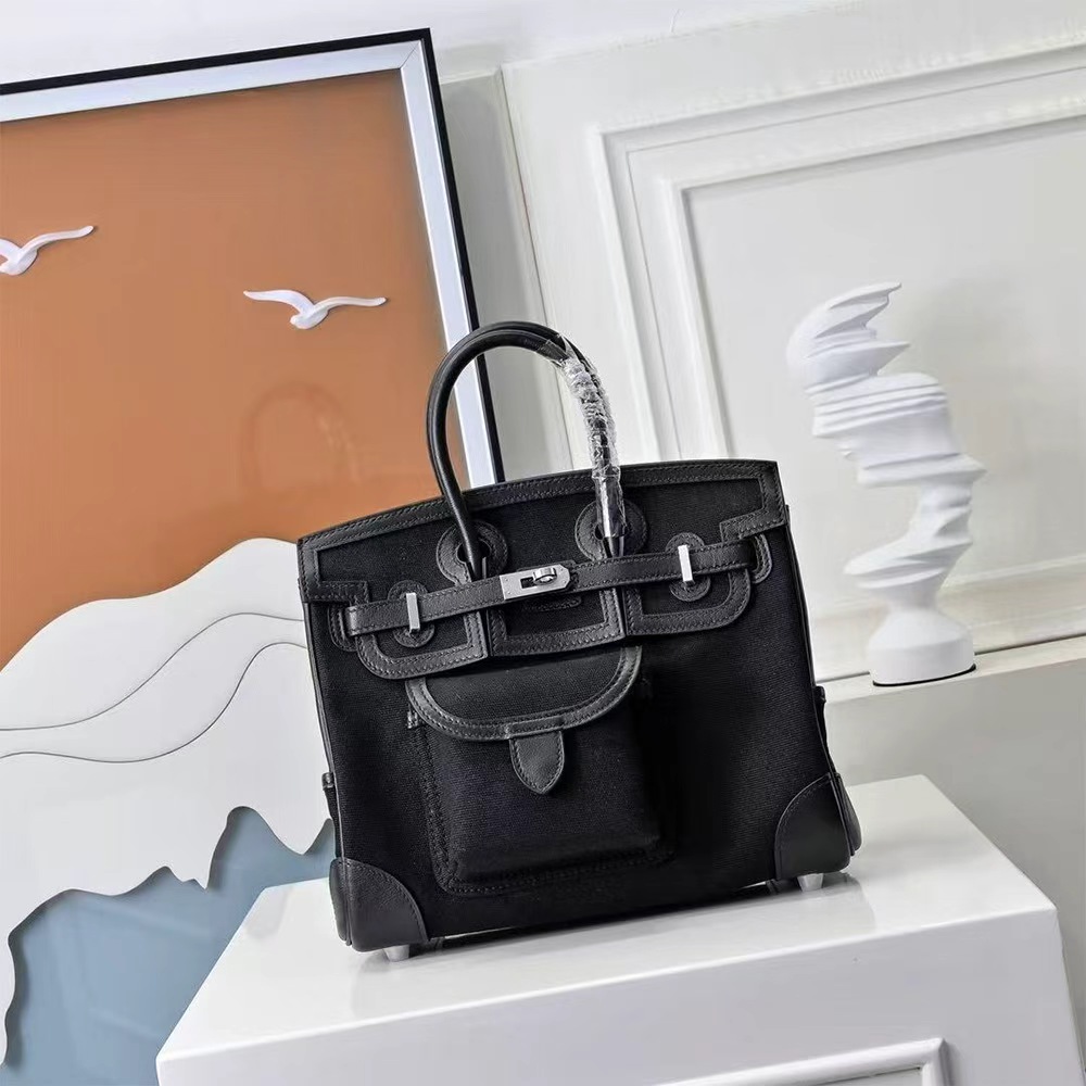 Hermès Birkin Cargo 25 Canvas Swift Bag Palladium Hardware(Mirror Quality)
