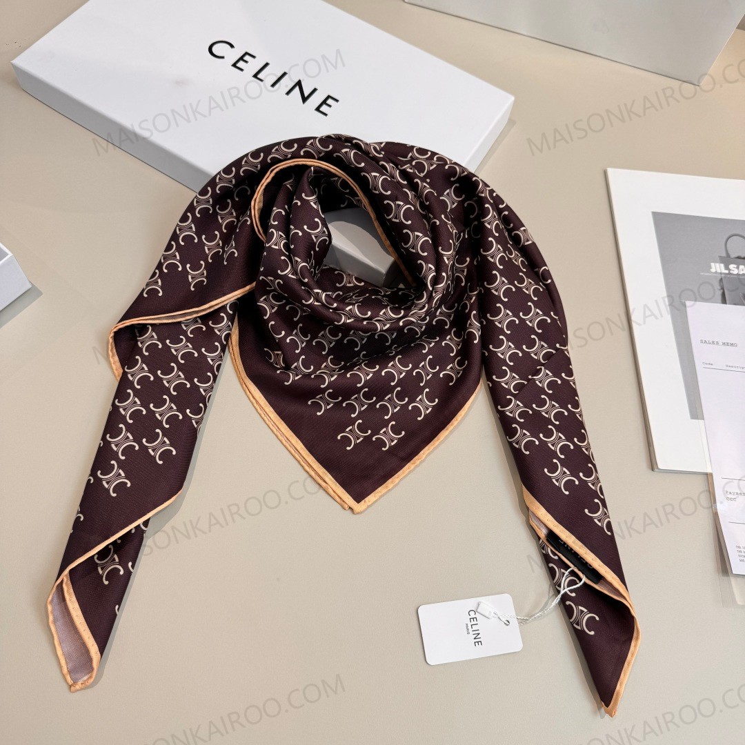 Celine Triomphe 90 Silk Scarf - KAIROO