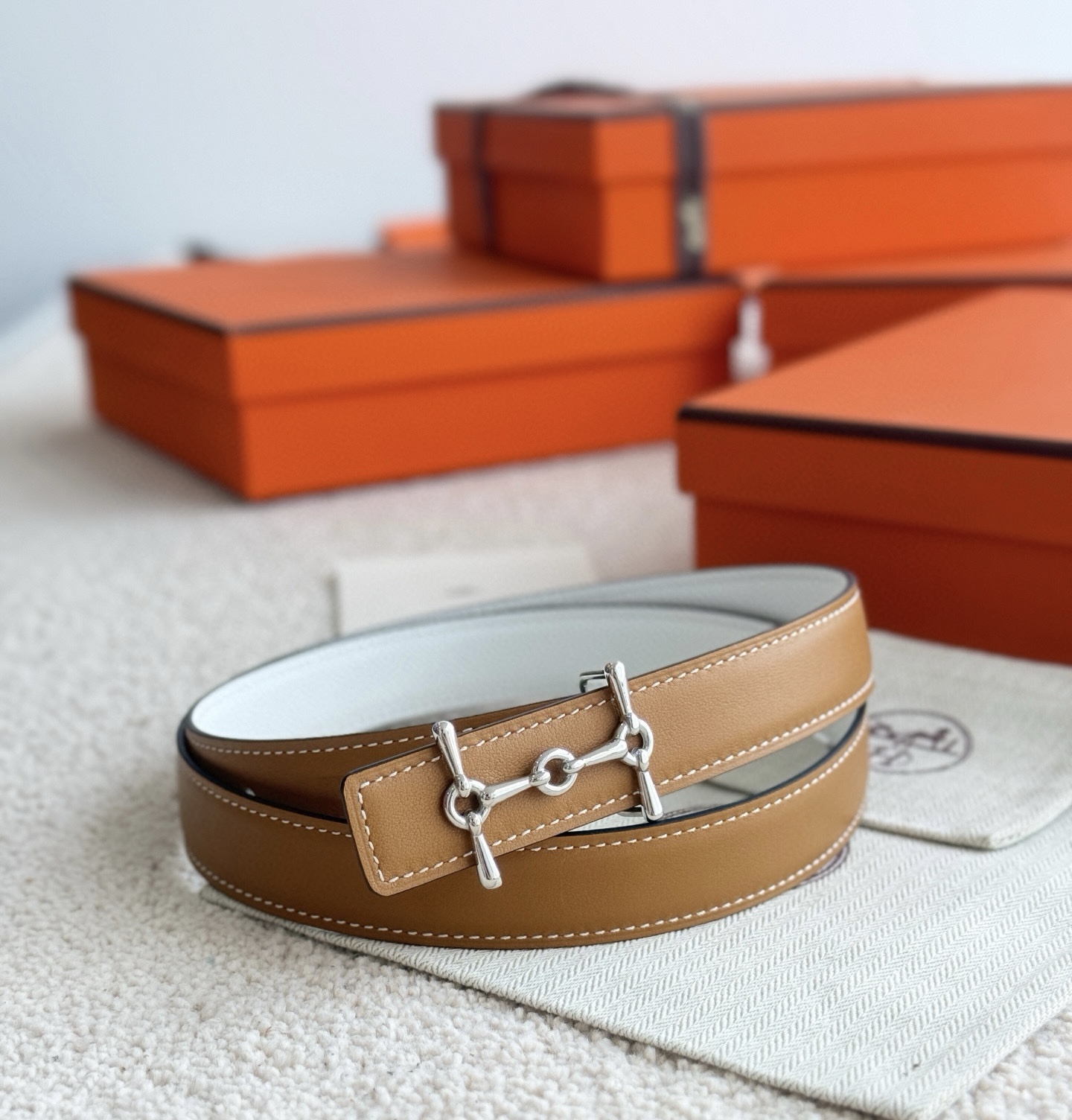 Hermes H Equestre Reversible Leather Belt 24mm