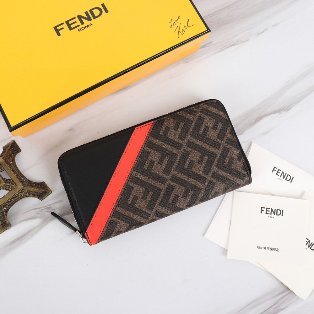 FENDI FF Printing Leather Wallte card holder