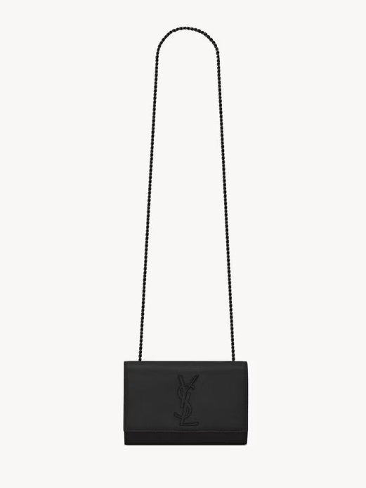 Saint Laurent Black Grained Calfskin Small Kate