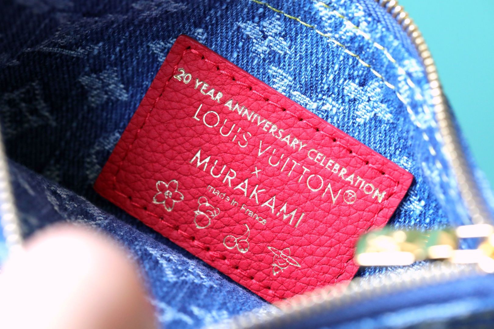 Louis Vuitton LV New Denim Cherry Embroidered Tote Bag