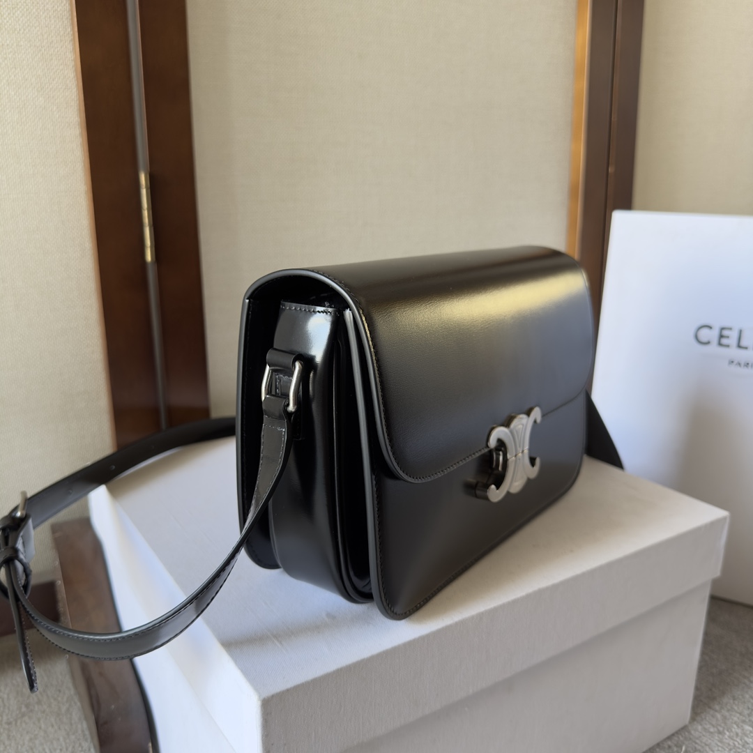 Celine Black Classique Triomphe Bag
