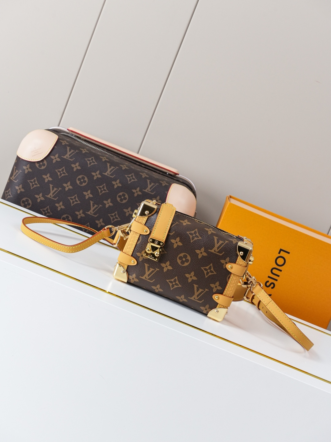 【10A】Louis Vuitton LV Side Trunk PM/MM/GM Monogram Canvas Leather S-Lock Soft Crossbody Bag - KAIROO