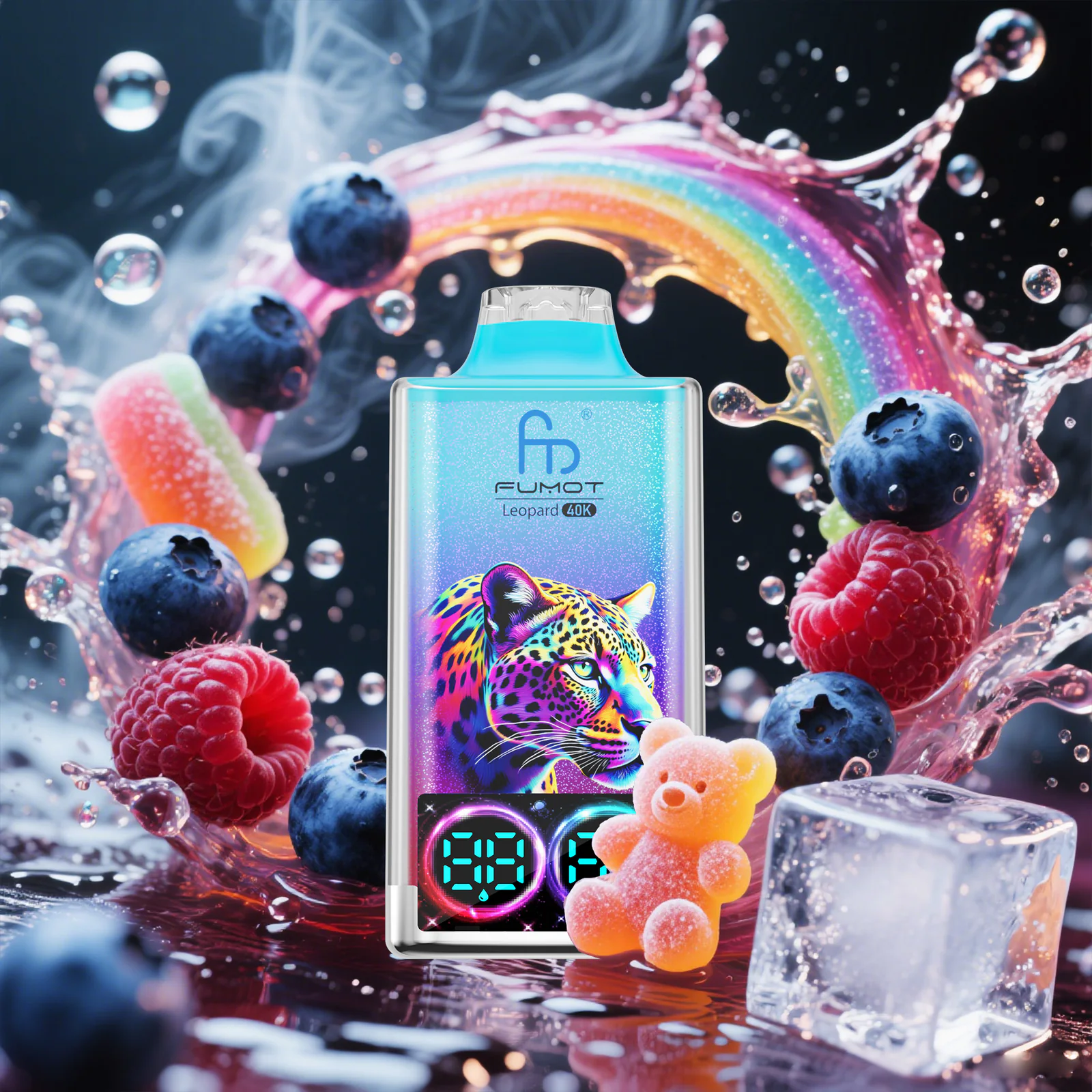FUMOT Leopard 40K EU Edition Disposable Vape – Blue Razz Gummy Bear - Vaba Vape-Shop