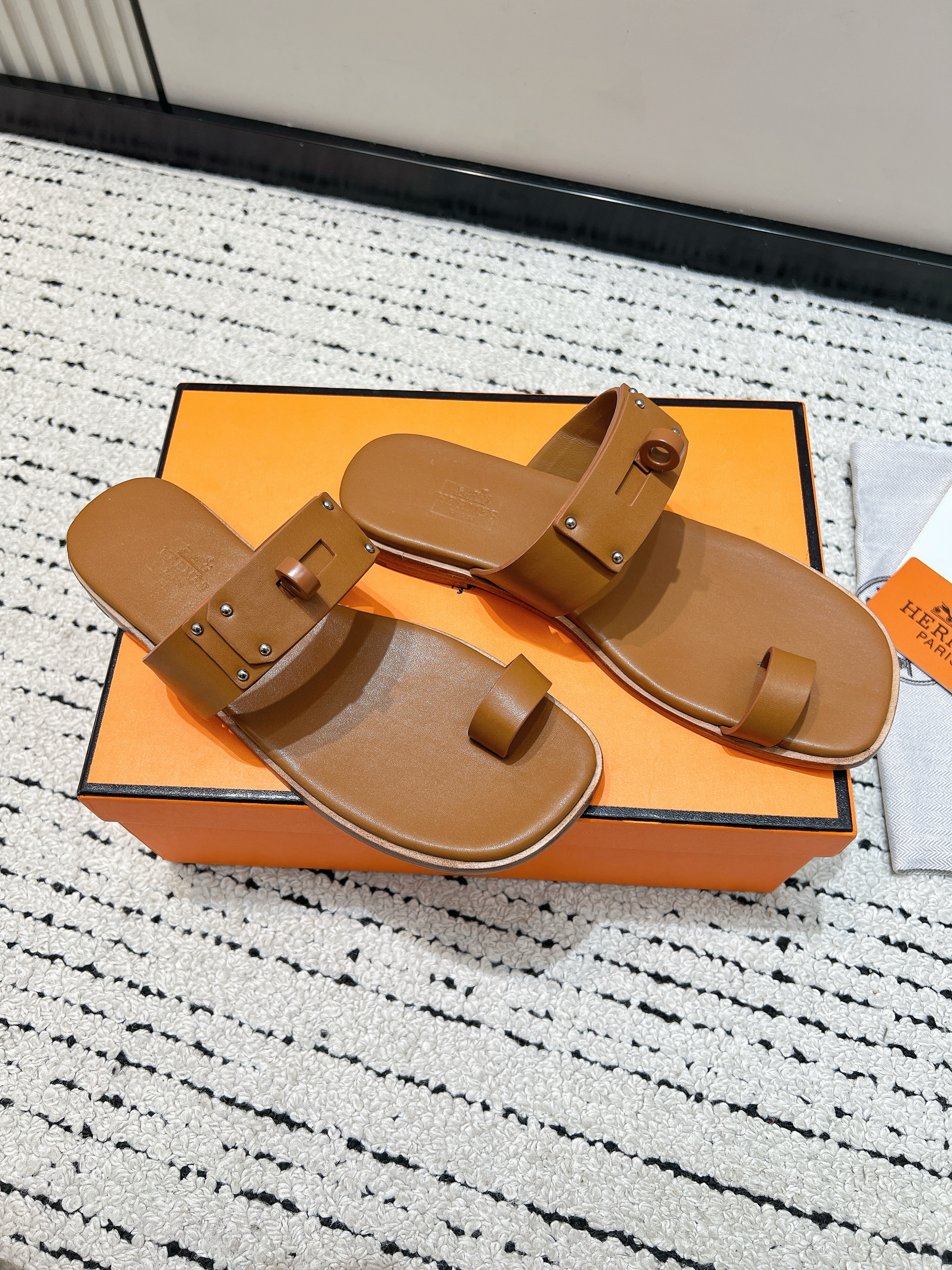 Hermes Leather Flip-Flop