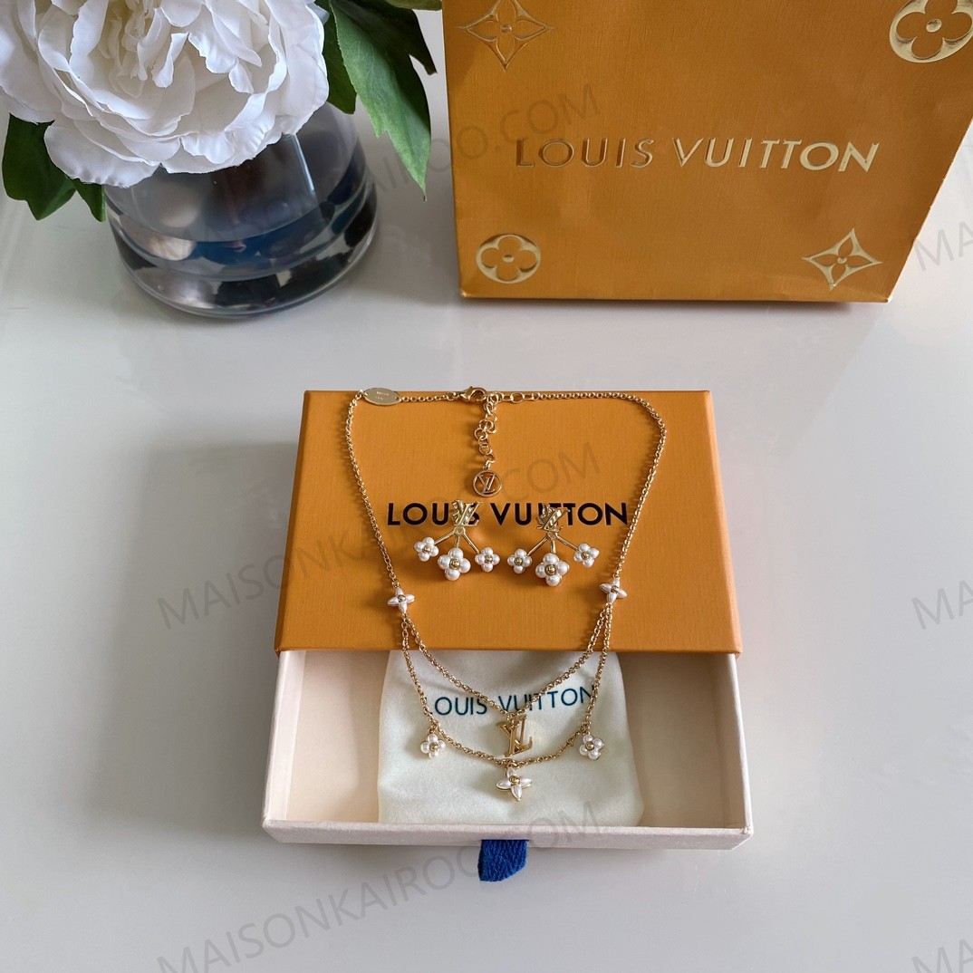 Louis Vuitton LV Blossom Pearl Earrings / Necklace - KAIROO