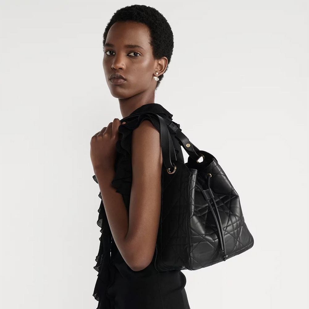 Dior Medium D-Motion Bag Macrocannage Lambskin(Mirror Quality)