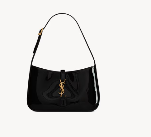 Saint Laurent Black LE 5 À 7 Bag in Patent Leather