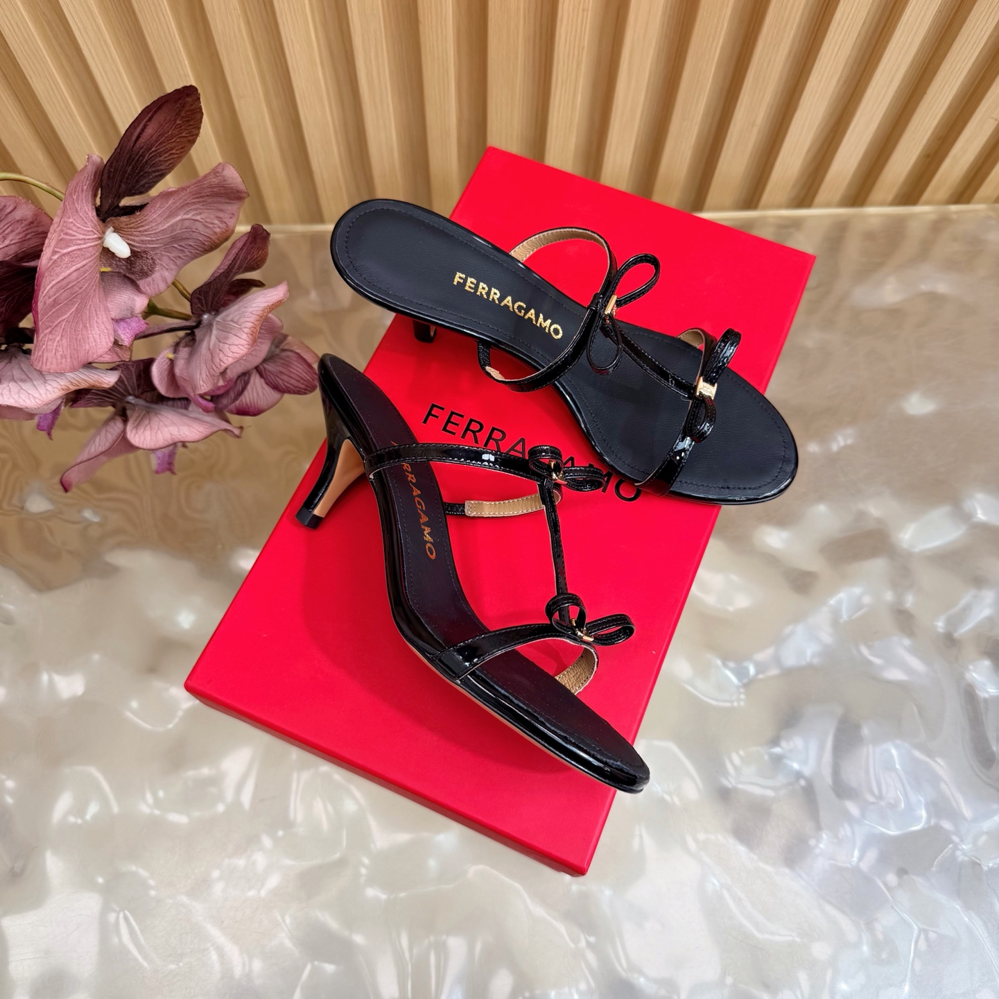 Ferragamo Bow T-strap sandals