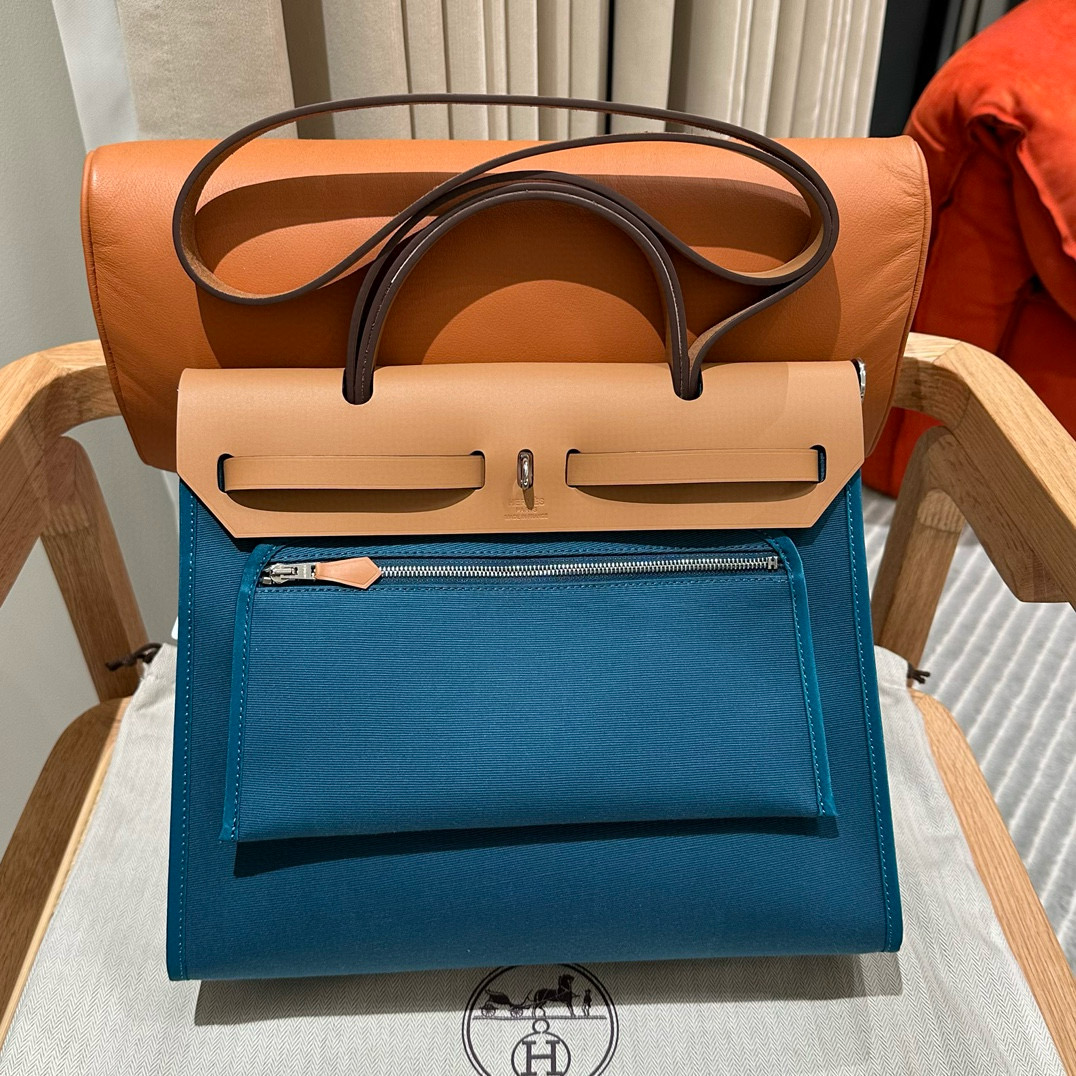 Hermes Canvas and Cowhide Herbag Zip 31 PM