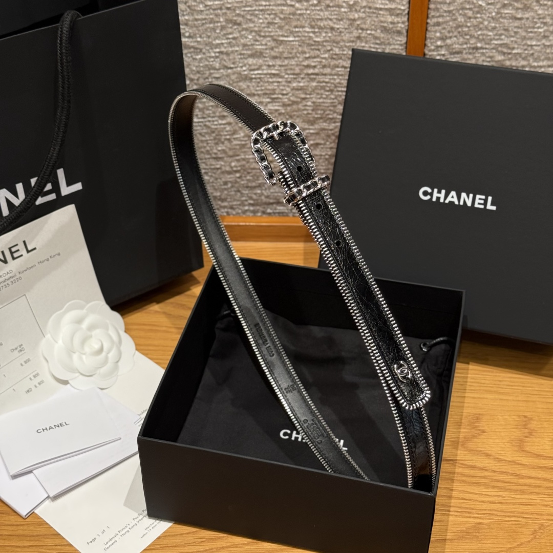 Chanel Luxury Small Leather Belt 2cm