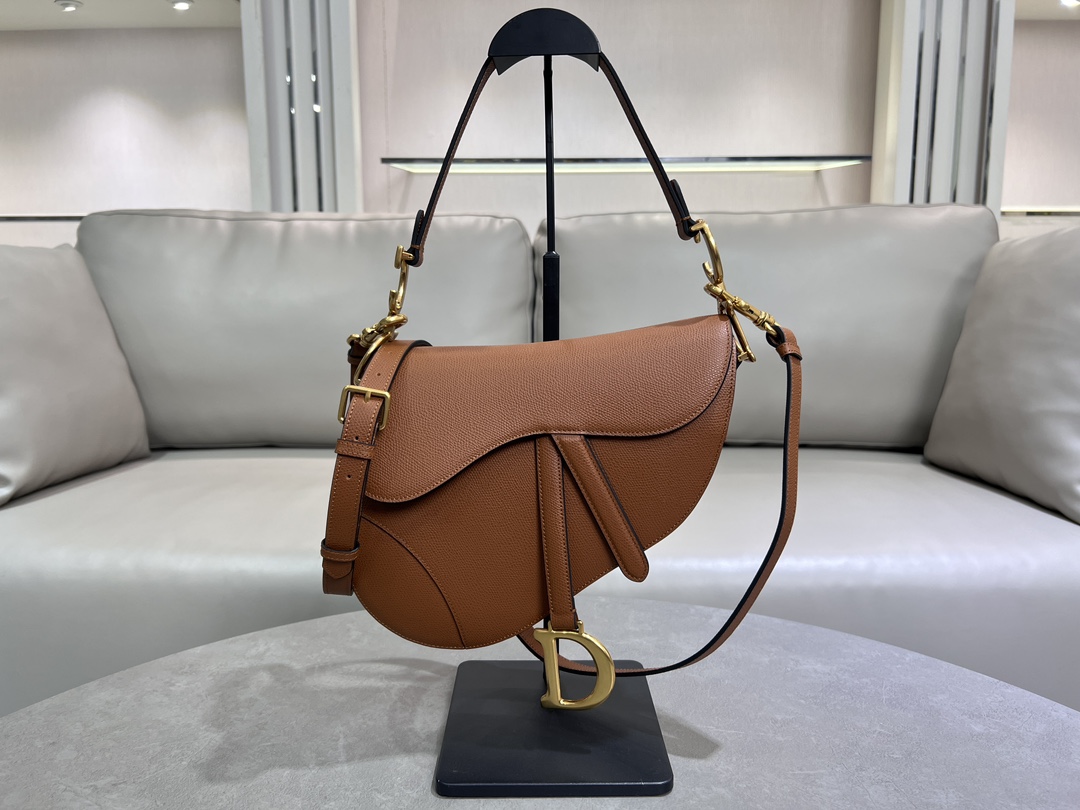 Dior Saddle Bag With Strap in Power Beige