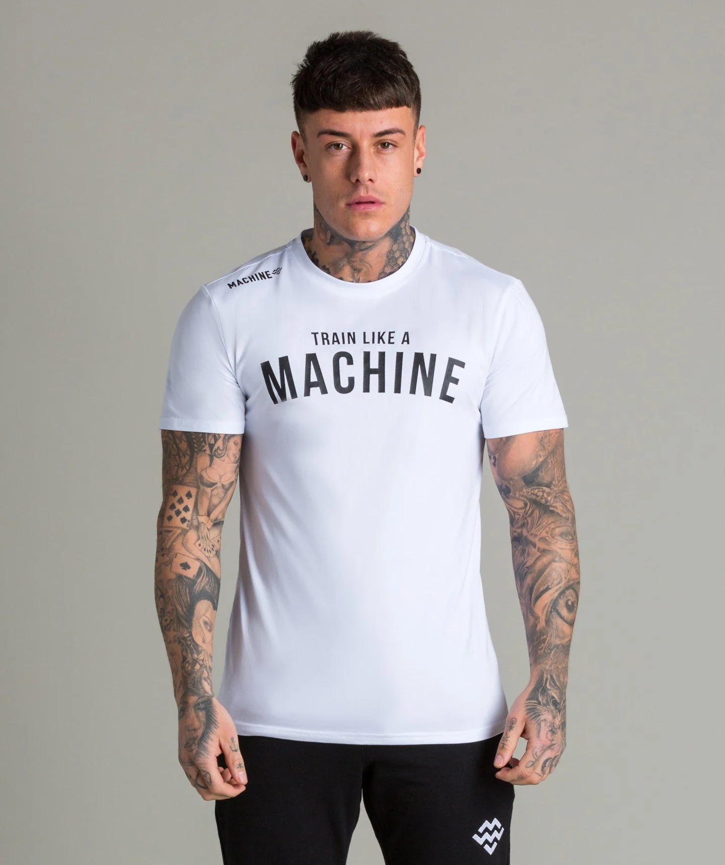 Train Like A Machine Tech T-Shirt (White)