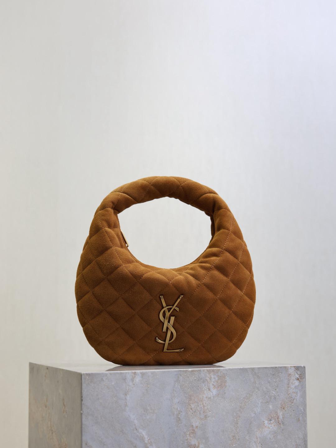 Saint Laurent ysl bags ICARINO in quilted suede in Brown