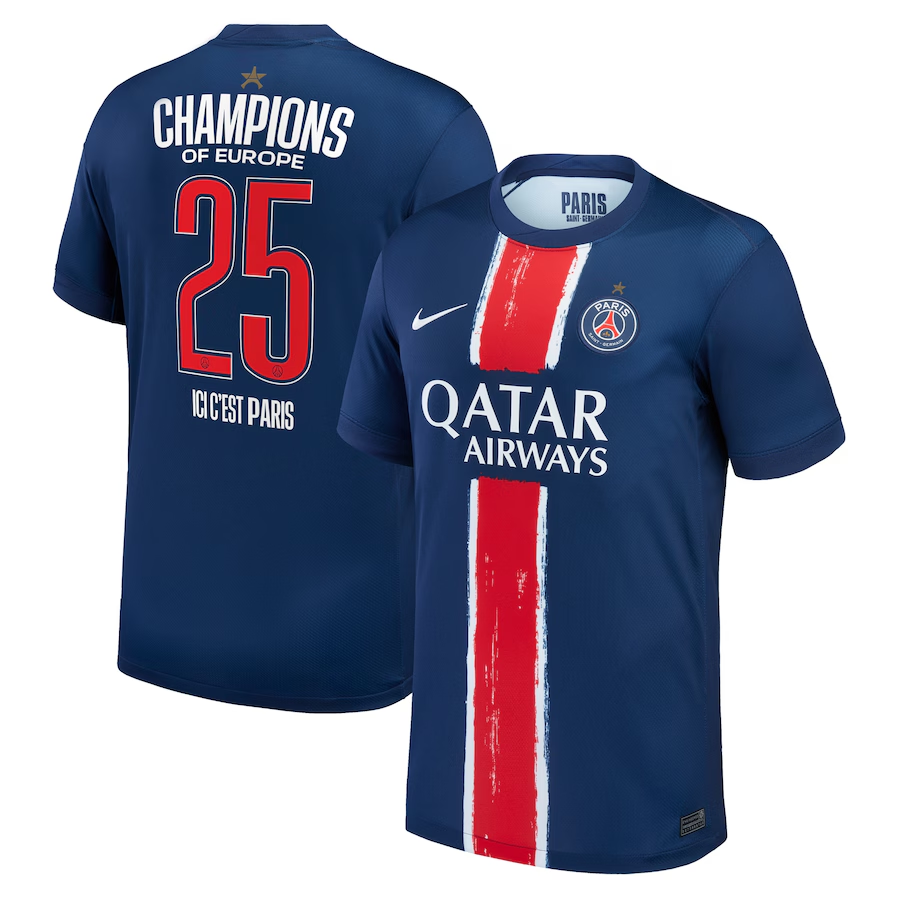 Special Edition PSG Home Stadium Shirt 2024-25 -Champions of Europe 2025