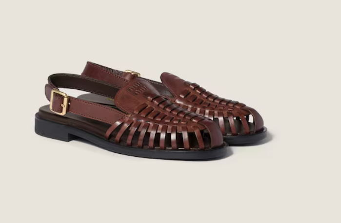 Miu Miu Leather slingback loafers