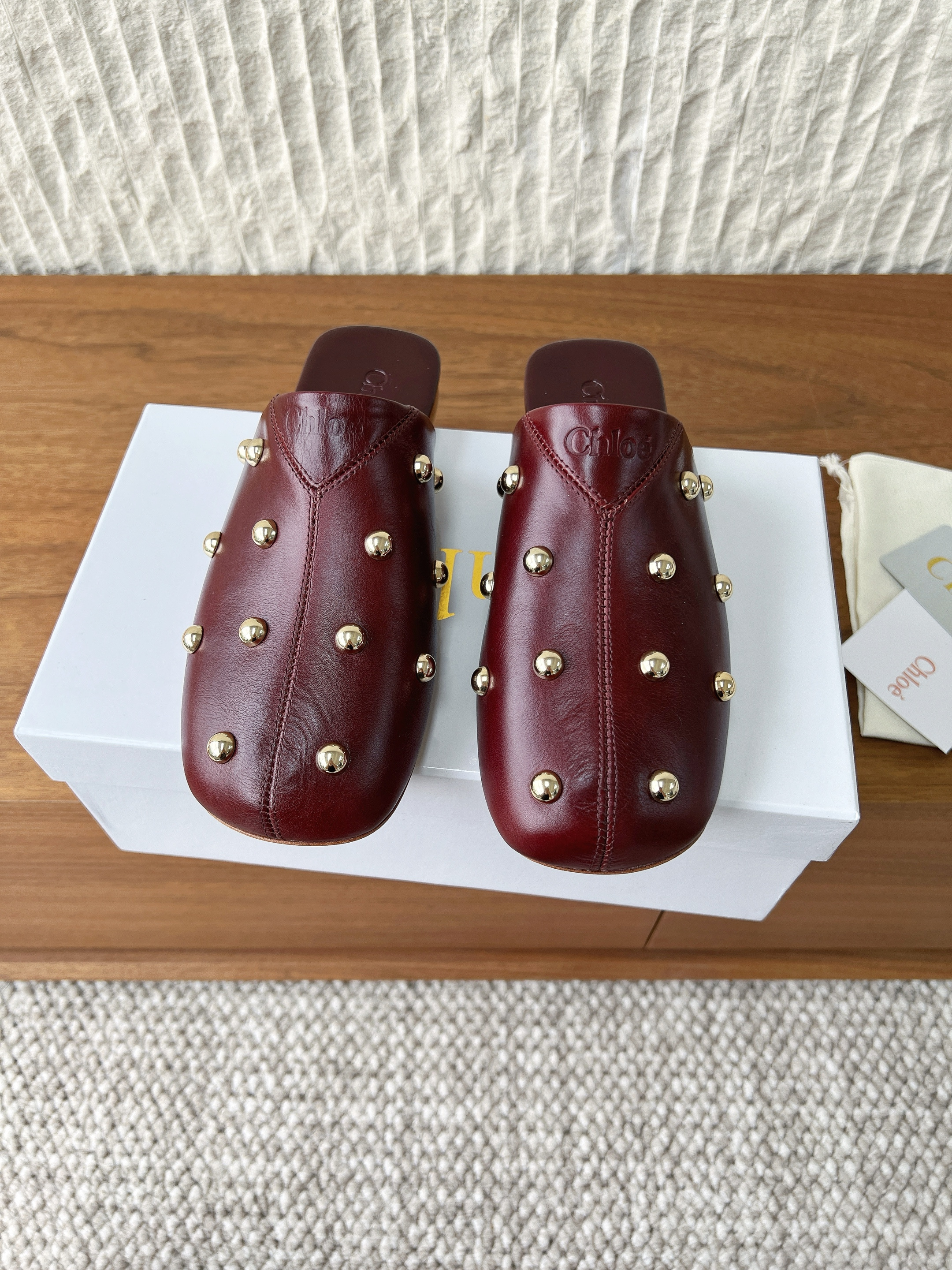Chloe Studded Leather Mule