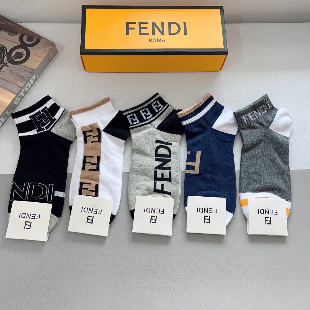 Fendi Ankle Socks 5-Pack - KAIROO