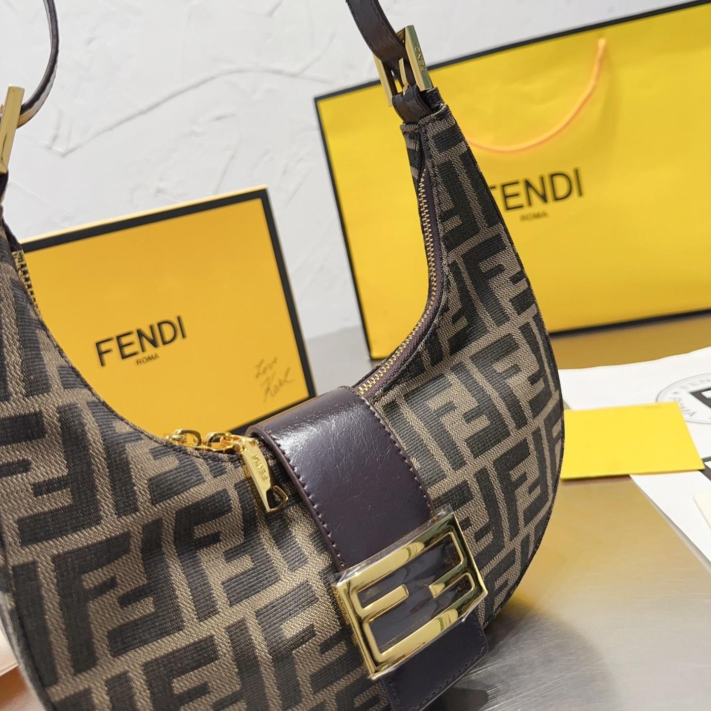 FENDI Zucca Half Moon Bag